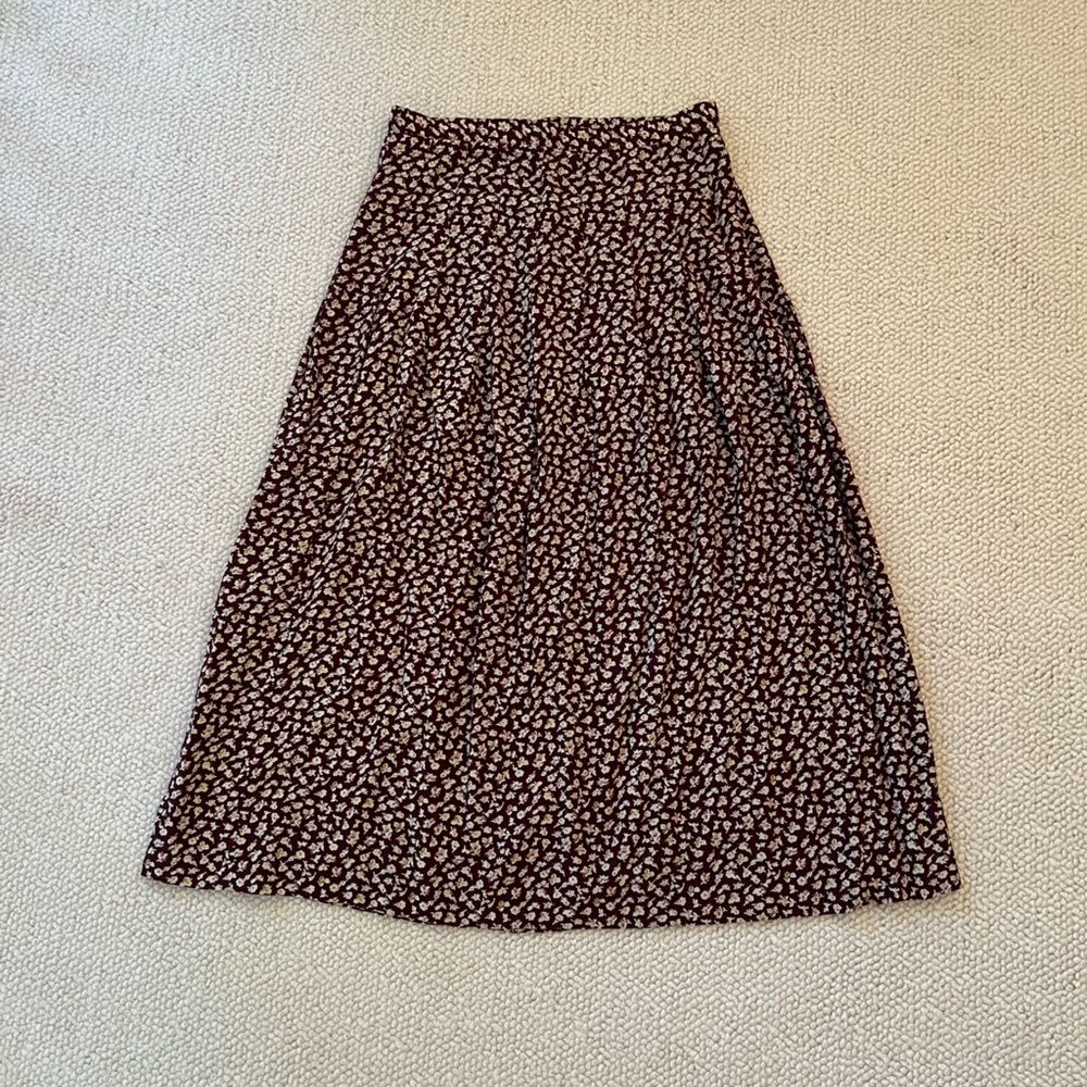 Women's Vintage Floral Pleated Skirt